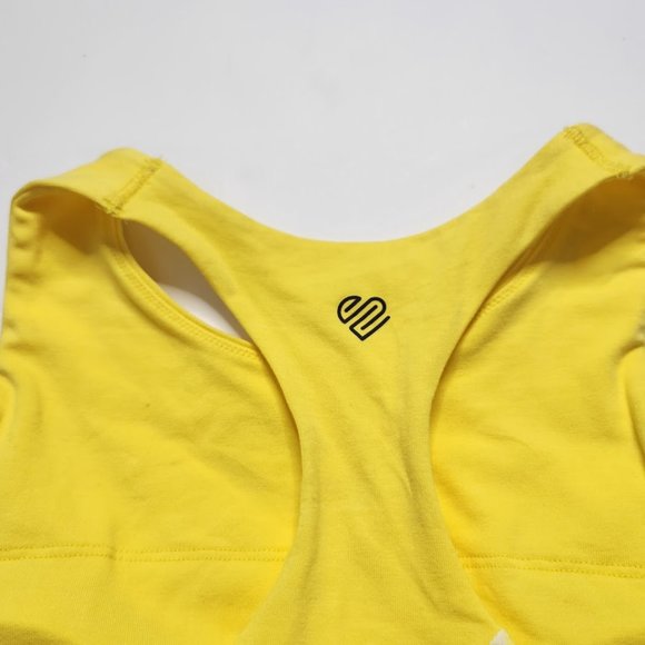 Justice Girls Size 34 Pull Over Racer Back Sports Bras Yellow Tie Dye Sunflower - Picture 3 of 4